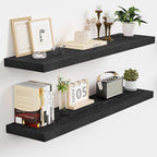 Vivelove 32 Inch Floating Shelves, Deep Wall Shelves with Invisible Brackets, Display Shlf for Bathroom Living Room Kitchen B
