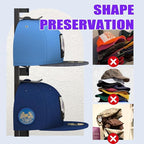AXU 2 Pack Hat Organizer for Baseball Caps, Hat Rack for Wall (Black)