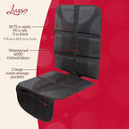 Lusso Gear Car Seat Protector for Baby Car Seat - Thick Padding - Seat Protector Under Baby Car Seat with 2 Mesh Storage Pock