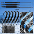 20 Pack Snow Tire Chains Snow Straps, Adjustable Zip Tie Snow Chains, Universal Emergency Snow Chains, Reusable Plastic Anti 