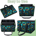 Reusable Grocery Bags Heavy Duty Shopping Bags Foldable Large Tote Bags with Long Handles & Hard Bottom