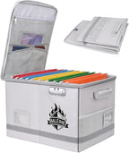 BALEINE Fireproof Document Box with Lock, Portable Fireproof Document Bag Waterproof Fire Proof File Boxes for Documents, Fil