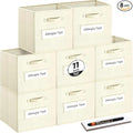 artsdi Fabric storage cubes (Set of 8) 11 Inch Cube Storage Bin, Cube storage with 8 Labels Window Cards & a Pen, Foldable cu
