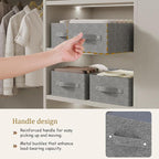 Collapsible Storage Boxes, Fabric Laundry Bins, Cube Baskets for Organizing Home, Office and Closet, Grey, 2 Pack, 16.1x9.8x6