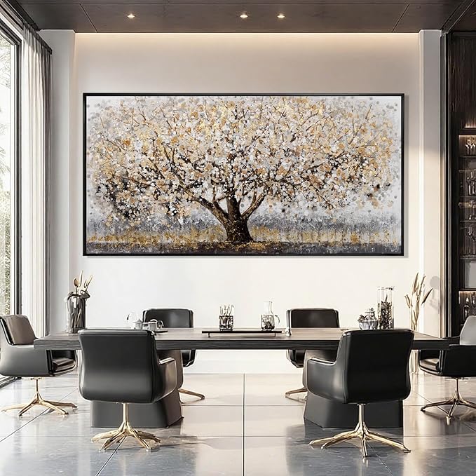 Brown and White Framed Wall Art Floral Wall Prints Botanical Wall Decor Nature Wall Posters 24"x48" Pictures for Bedroom Kitc
