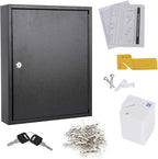 KYODOLED Key Storage Lock Box with Key, Locking Key Cabinet, 100 Key Management Wall Mount with Key Lock, Key Hooks & Tags Ke