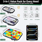 YQBRAO Hard Sided Clear Zipper Case for Storage- Professional-Grade Plastic Clear Zipper Pencil Case,Toy Storage Bins, Toilet