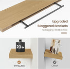 Vivelove 16 Inch Floating Shelves for Wall, 16x9 Display Shelves for Bathroom Living Room Kitchen Bedroom Office Farmhouse Ho