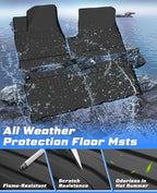 Sunsdrew Floor Mats for 2022-2024 Hyundai Ioniq 5 (Unmovable Console Only, Not for 2025), All Weather Floor Liners 1st & 2nd Row Car Mats Ioniq 5 Accessories TPE Rubber Raised Edge