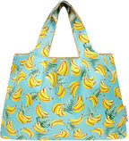 allydrew Large Foldable Tote Nylon Reusable Grocery Bags, 6 Pack