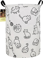 HUNRUNG Laundry Hamper,Large Canvas Fabric Lightweight Storage Basket Toy Organizer Dirty Clothes Collapsible Waterproof for 
