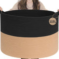 INDRESSME 115L Extra Large Cotton Rope Blanket Basket for Nursery, Boho Decor Baby Laundry Baskets for Kids Toy Organizer Sto