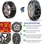 Snow Chains, Wear-Resistant High Carbon Steel Anti Slip Tire Chain for Passenger Cars, Pickups, and SUVs, Set of 2 (KN100)
