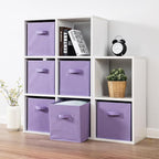 Stero Fabric Storage Bins 6 Pack Fun Colored Durable Storage Cubes with Fabric Handles Foldable Cube Baskets for Home, Kids R