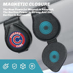 for MLB Chicago Cubs Car Visor Sunglass Holder - Black Leather Eyeglass Case with Team Logo, Clip-On Sun Visor Organizer for Auto Interior, Chicago Cubs Gifts