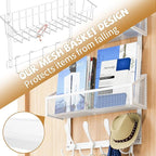 Kaiferty Over The Door Hooks Organizer, Coat Rack Over The Door Storage Hanger Towel Rack, Back of Door Storage Organizer for