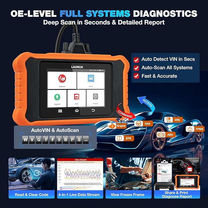 Launch Creader Elite 2.0 Bidirectional Scan Tool fit for Toyota/Lexus, 2026 Full System OBD2 Scanner, All Reset Service Code