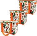 Earthwise Deluxe Collapsible Reusable Shopping Box Grocery Bag Set with Reinforced Bottom Bins Cubes (Set of 3)