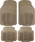 FH Group Automotive Floor Mats - Heavy-Duty Rubber Floor Mats for Cars, Universal Fit Full Set, ClimaProof Floor Mats, Trimmable Floor Mats For Most Sedan, SUV, Truck Floor Mats Beige