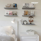 RICHER HOUSE Mounted Shelves for Wall Decor, Modern Picture Ledge Shelf with Lip for Wall Storage Nursery, Bedroom, Living Ro