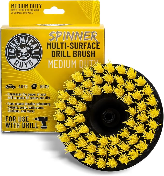Chemical Guys ACC507 Medium Duty Spinner Multi-Surface Drill Brush Attachment (Fits Any Standard Drill - Power Scrubber Remov