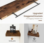 Vivelove Floating Shelves for Wall Mounted, 16 Inch Bathroom Shelves, Display Shelf for Living Room Kitchen Bedroom Office Fa