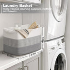Goodpick Woven Storage Basket, Closet Storage Bins for Books, Towels, Cotton Rope Organizer with Handles, Square Toy Gift Bas