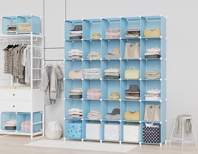 HOMIDEC Cube Storage Organizer 16-Cube Closet Organizer, Portable Closet Organizer Cubes Shelves for Clothes, Bedroom, Wardro