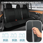 BDK PolyPro Car Seat Covers Full Set in Reverse Charcoal, Front and Rear Split Bench Seat Covers for Cars, Easy to Install Ca