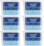 Moisture Absorber Tub Fragrance Free - 6-Pack - 10.5 oz Unscented Disposable Odor Eliminator Box & Dehumidifier for Garage,