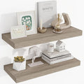 24 Inch Floating Shelves, 3D Textured Wood Grain, 24"x9.25"x1.5" Inch Deep Floating Shelves for Wall, Wooden Shelves for Bath