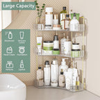 Webetop Corner Bathroom Counter Organizer 3 Tier Bathroom Countertop Organizers Shelf Makeup Organizer for Vanity Perfume Tra