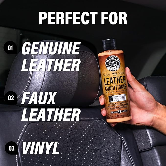 Chemical Guys Leather Cleaner and Conditioner Kit - Car Cleaner and Conditioner, Safely Cleans & Conditions Leather Car Inter