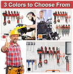Metal Screwdriver Organizer, Wall Mount Plier Organizer Hammer Holder, Hand Tool Storage Rack for Garage Workshop Workbench(R