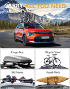 Tuyoung 220lbs Lockable Roof Rack Cross Bars Compatible with Kia NIRO 2023 2024 2025 2026 with Flush Side Rails, Heavy Duty Aluminum Anti Theft Black Roof Rails Crossbars Rooftop Cargo Carrier Luggage