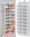 30 Pairs Over the Door Shoe Organizer, Breathable Mesh Pocket Hanging Shoe Storage for Closet, 10-Tier Door Shoes Rack, Handi