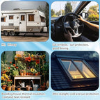 Frienda Double RV Door Window Shade Cover Blackout Reflective Insulation Roll 157.5x39 Inches Aluminum Foil Insulation Kit for Rv Garage Roof Door Window Skylight Shade(Silver)