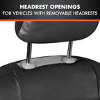 BDk Faux Leather Car Seat Cover Full Set - Front & Rear Split Bench Black Seat Covers For SUV & Truck Seat Covers, Airbag Com