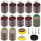 367 Pieces 2 Inch Sanding Discs, GOH DODD Wet Dry Sandpaper with Interface Pad and Backer Plate 1/4" 1/8" Shank, 60-10000 Grits Grinding Abrasive Sand Paper for Auto Metal Glass Resin Wood Sanding