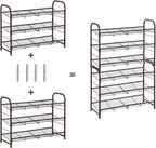SONGMICS Shoe Rack, 3 Tier Shoe Organizer for Closet, Holds up to 12 Pairs of Shoes, Shoe Rack for Front Door Entrance, Metal