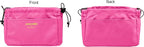Vercord Canvas Handbag Organizers, Sturdy Purse Insert Organizer Bag in Bag, 10 Pockets Rose Large