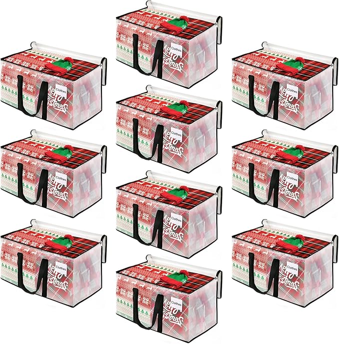 BlissTotes Clear Moving Bags Heavy Duty, 93L Extra Large Storage Bags with Zipper & Reinforced Handles, Waterproof PP Moving 
