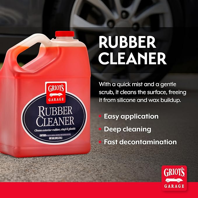 Griot's Garage Rubber Cleaner for Car Cleaning and Detailing, Works on Tires, Trims, and Moldings 11137, One Gallon