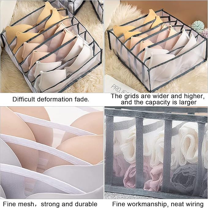 TIGARI Wardrobe Clothes Underwear Organizer Bra Organiser, Baby Clothes Organizer, Underwear Drawer Organizer for Bedroom Dor