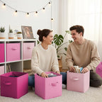 GRANNY SAYS 11 Inch Cube Storage Bins, Cube Storage Organizer, Fabric Collapsible Storage Bins with Handle, Storage Cubes for