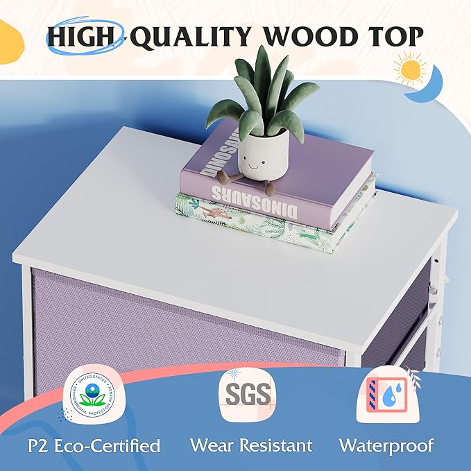 WLIVE Dresser with 4 Drawers, Storage Tower, Organizer Unit, Fabric Dresser for Bedroom, Hallway, Entryway, Closets, Sturdy S