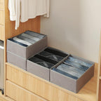 Qozary Pants Jeans Organizer for Closet, 4 Pack Drawer Organizers for Clothing, 5 Grids Wardrobe Clothes Storage for Deep Dra