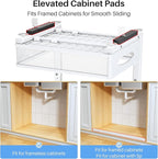 Under Sink Organizer, 2 Pack 2 Tier Pull Out Under Cabinet Organizer Shelf with Pad for Framed Cabinets, Metal Slide Out Unde