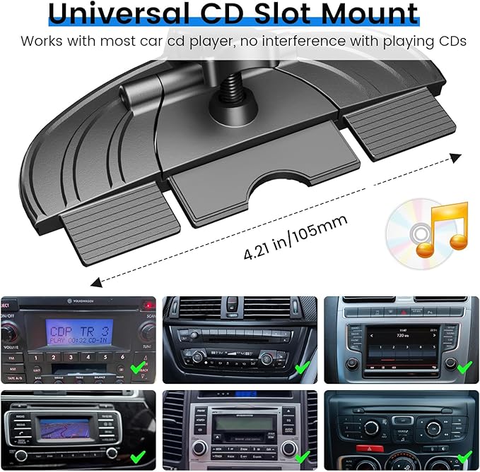 OHLPRO CD Slot Tablet Holder for Car, Universal 7-11" iPad Car Mount, Adjustable CD Player Tablet Mount for iPad mini, Air, Pro 11, Galaxy Tab, Great for Navigation & Entertainment