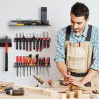 AHOWPD Screwdriver Organizer, Metal Plier Organizer Hammer Rack Screwdriver Holder Hand Tool Organizer and Storage Rack Wall 
